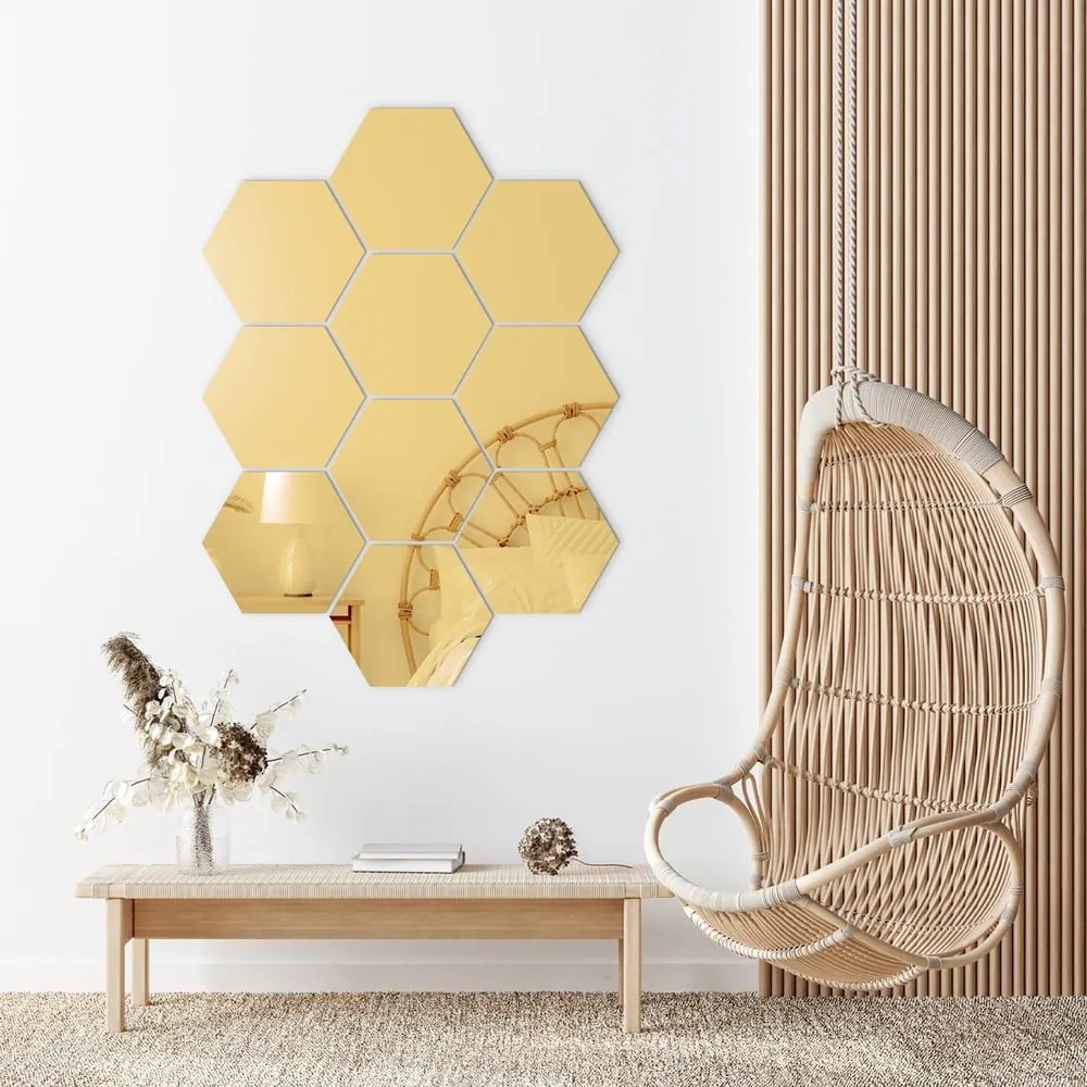 Falmatrica szett 12 db-os 17x20 cm Hexagons Gold – Ambiance