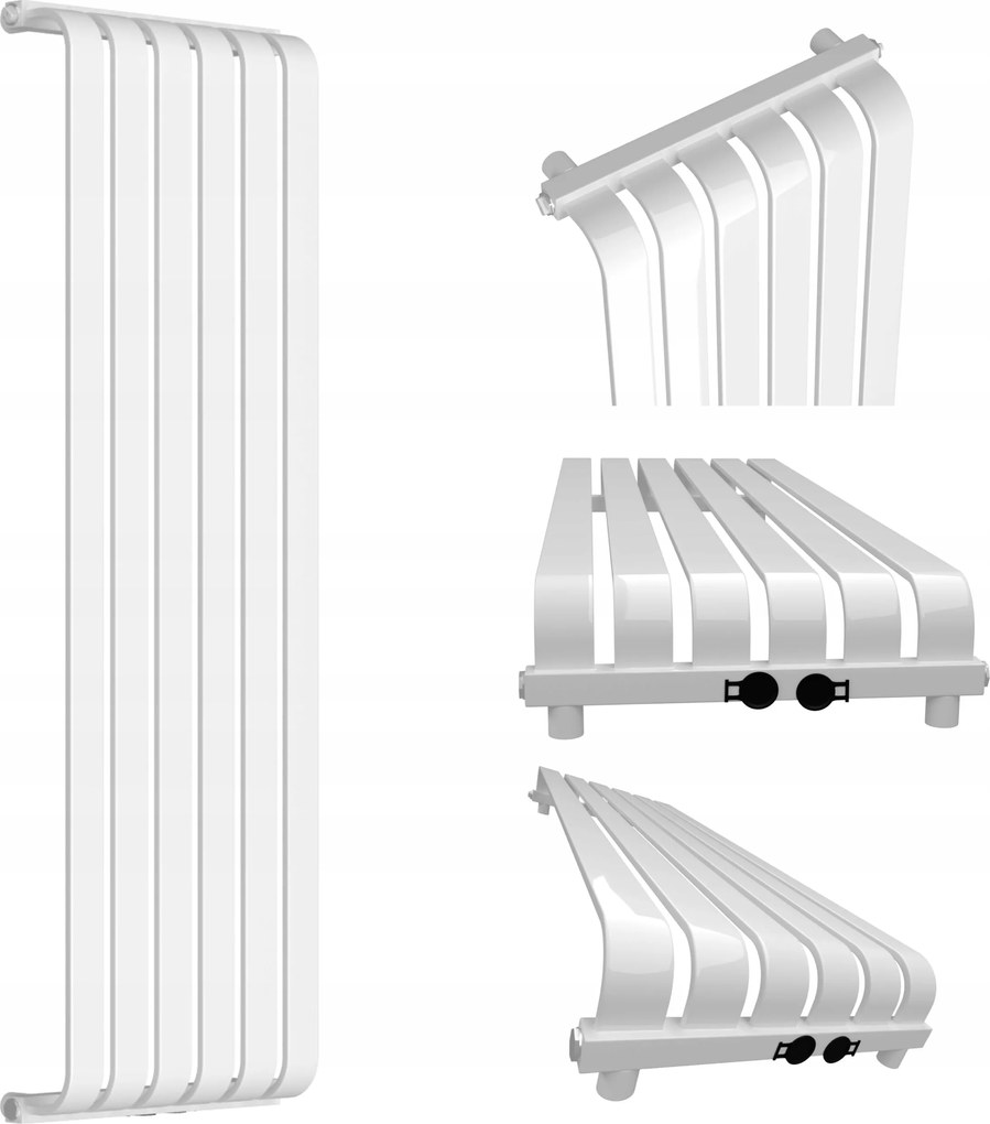 Dekoratív függőleges radiátor Dakar 100x395 Fehér Matt Sima