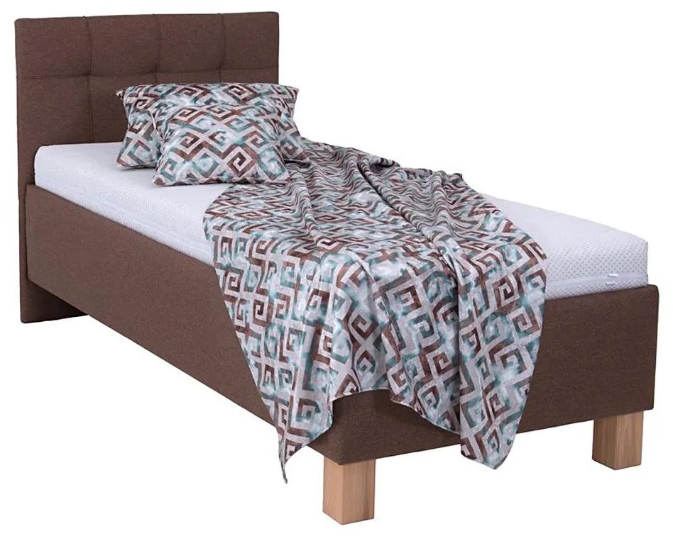 MARIA ONE kárpitozott ágy tárolóval, matrac nélkül 90x200 cm barna