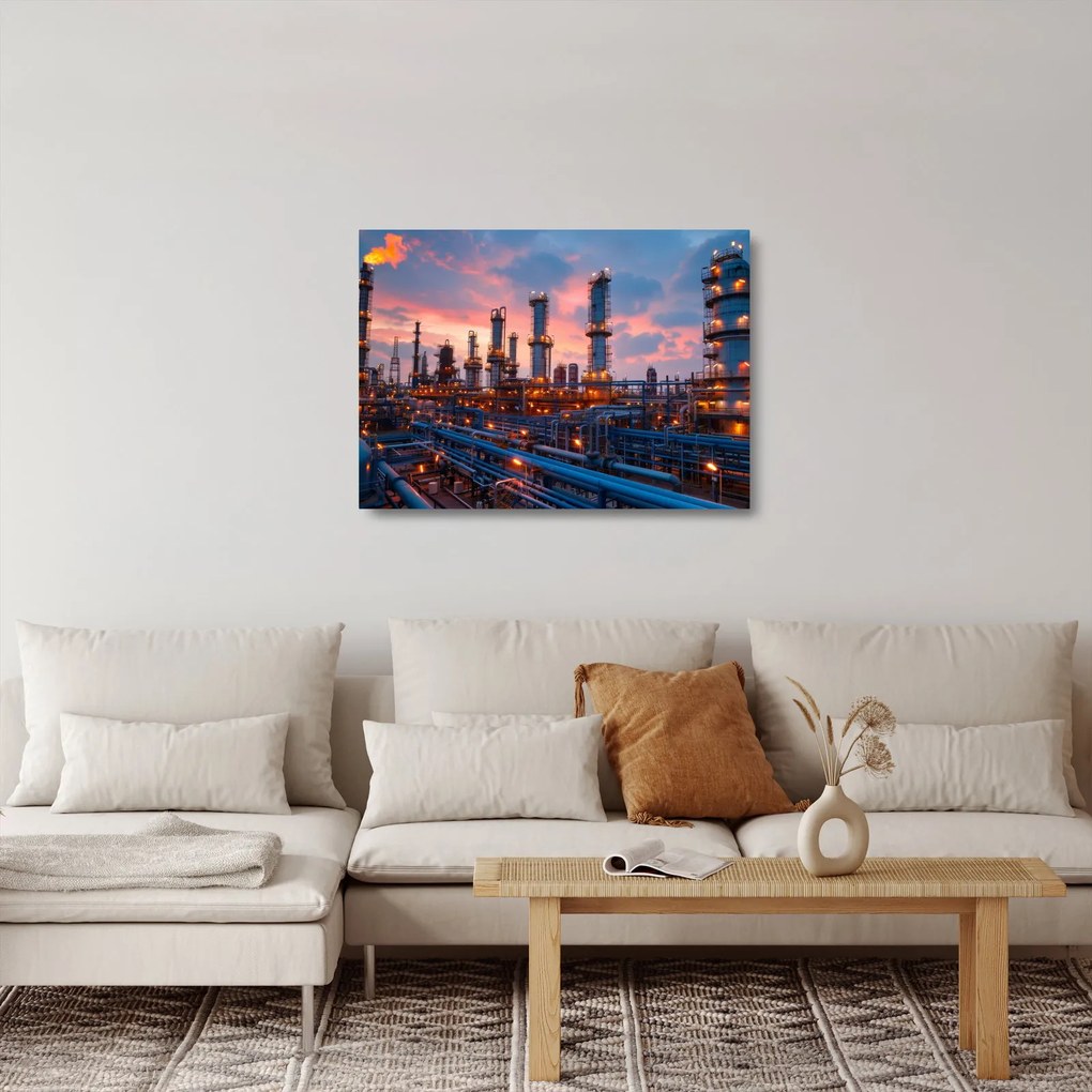 Üveg kép - Ipari üzem (70x50 cm)