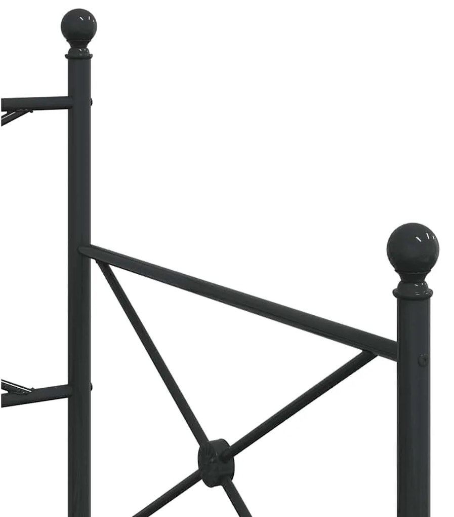 fekete acél kihúzható kanapéágy matrac nélkül 75x190 cm