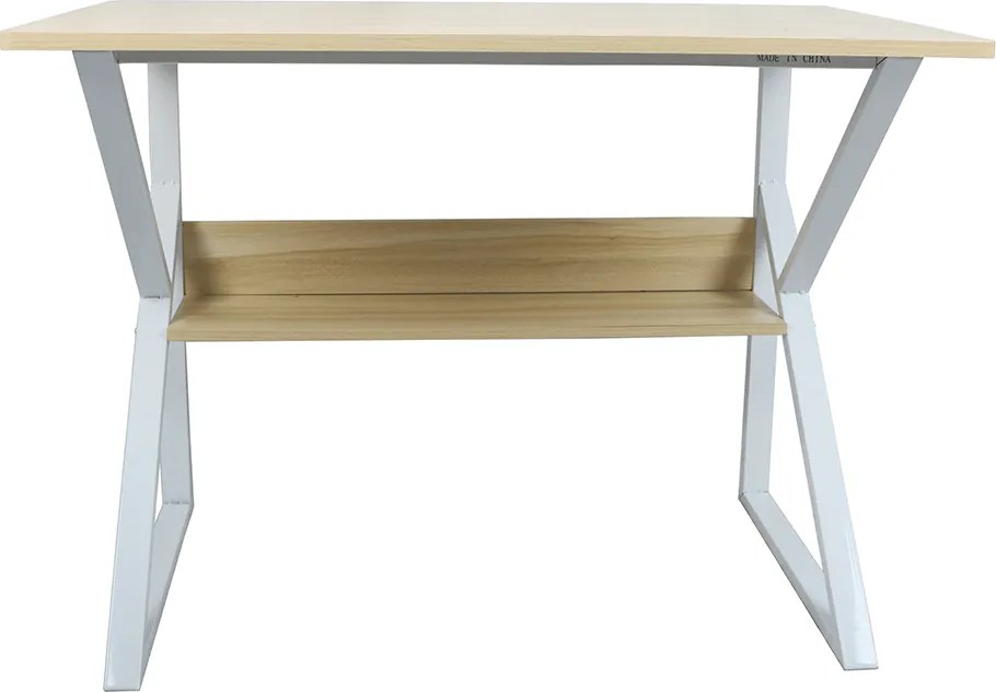 Polcos íróasztal, természetes tölgyfa/fehér, TARCAL 80