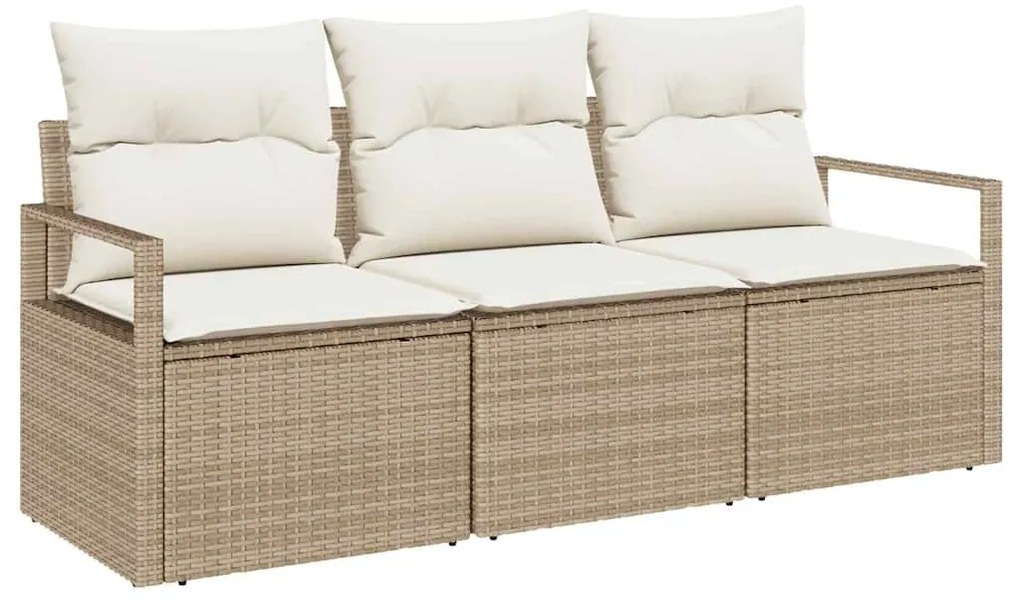 Kerti Kanapé Szett párnával tárolóval 3 pcs Beige, Krém
