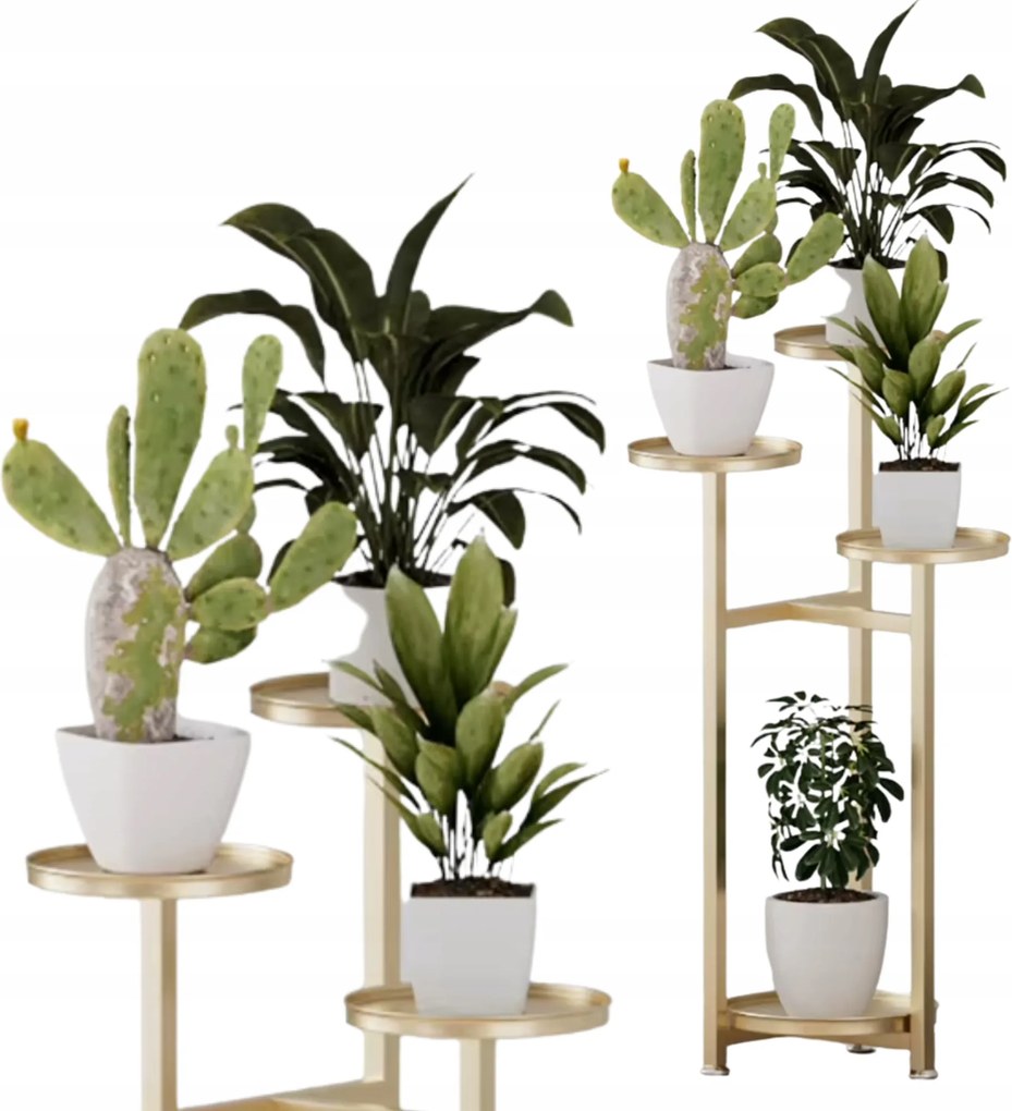 Virágágyás Állvány Fém Álló Loft Növények Arany Könyvespolc 80,5 CM