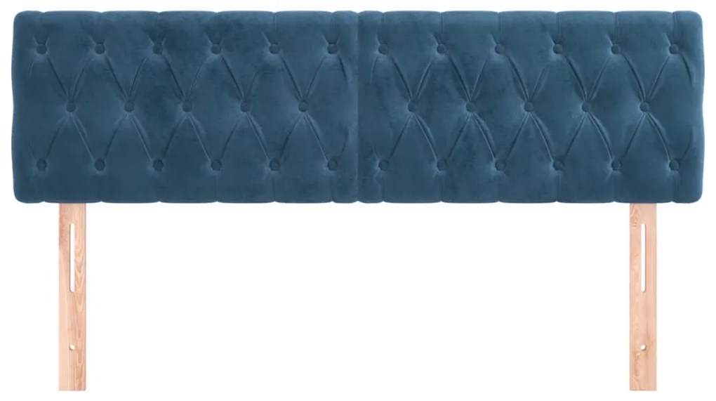 2 db sötétkék bársony fejtámla 72 x 7 x 78/88 cm
