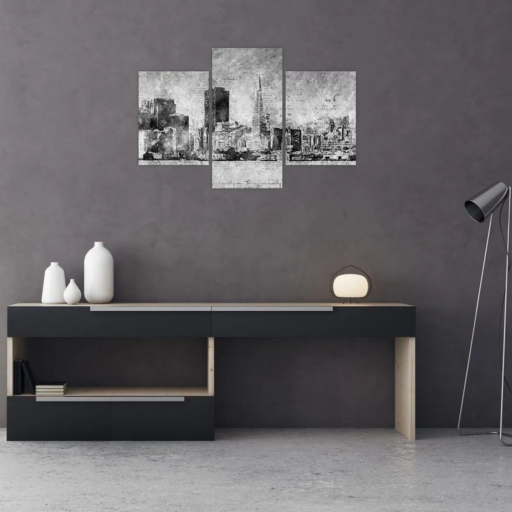 Kép - Kávé művészeti város (90x60 cm)