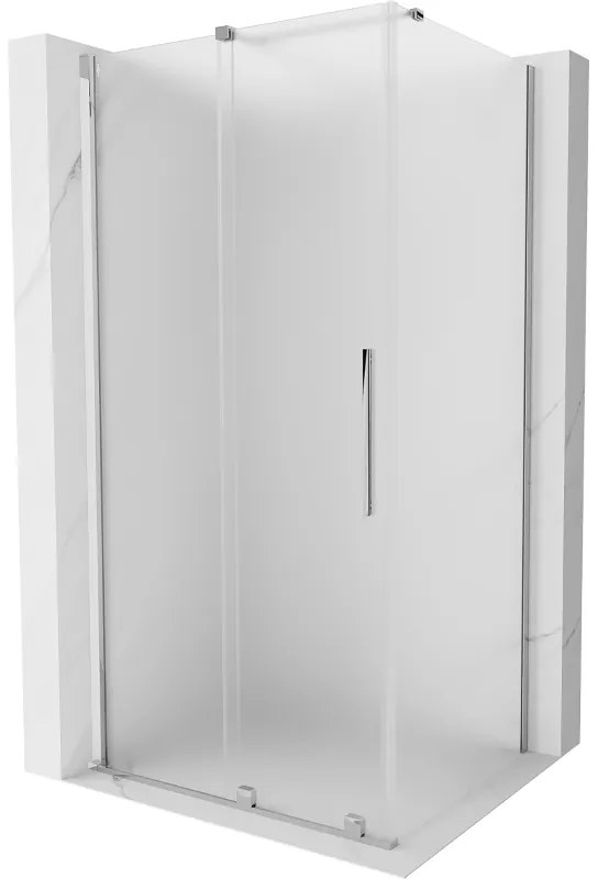 Mexen Velar, zuhanykabin tolóajtóval 120 x 100 cm, 8 mm-es matt üveg, króm, 871-120-100-31-01
