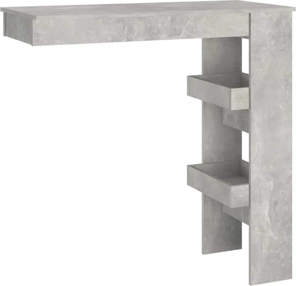vidaXL betonszürke fatermék fali bárasztal 102 x 45 x 103,5 cm