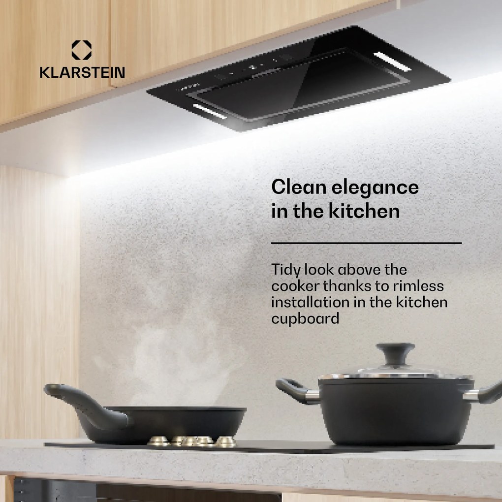 Klarstein Hektor Eco, páraelszívó, 52 cm, 466 m³/ó, érintéses vezérlés, üveg