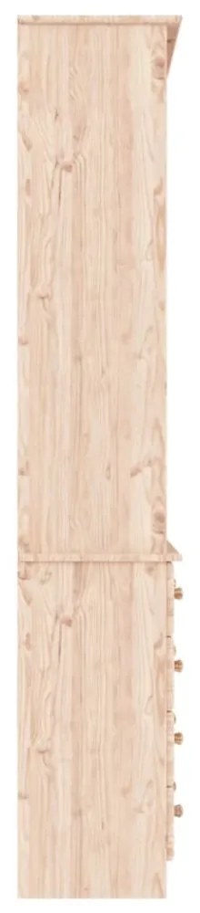 ALTA tömör fenyőfa fiókos könyvszekrény 77x35x186,5 cm