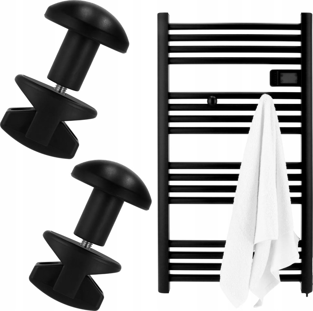 2x Akasztó radiátor létra fürdőszoba Fekete szett