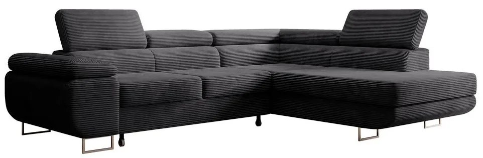 Sarokkanapé Stiletto (J) (sötétszürke + ezüst). Akció -15%. 1099701