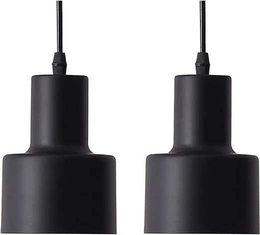 Loft Függőlámpa Minimalista izzókhoz E27 120cm Loft 2db Fekete