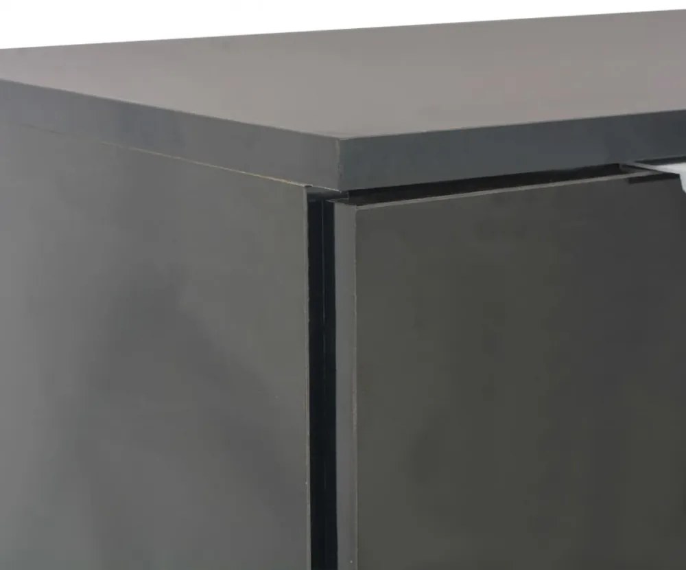 fekete magasfényű tálalószekrény 107x35x80,5 cm