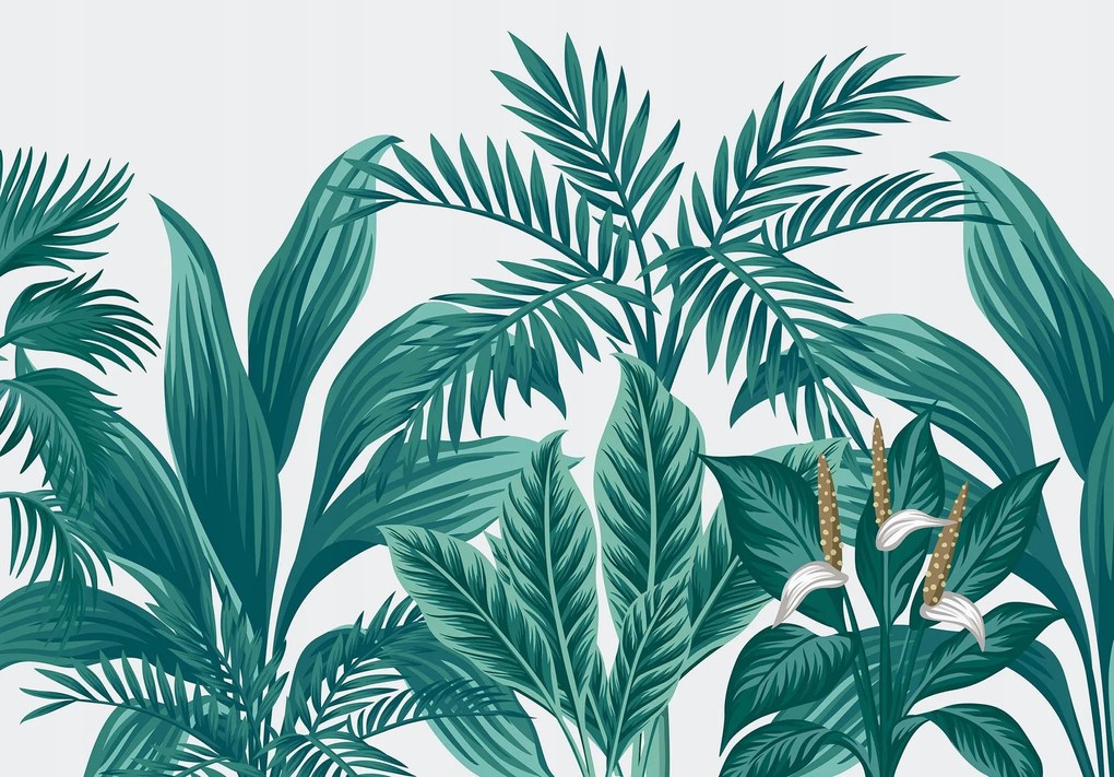 Fotótapéta 3D hatás Levelek pálma virágok 254 x 184