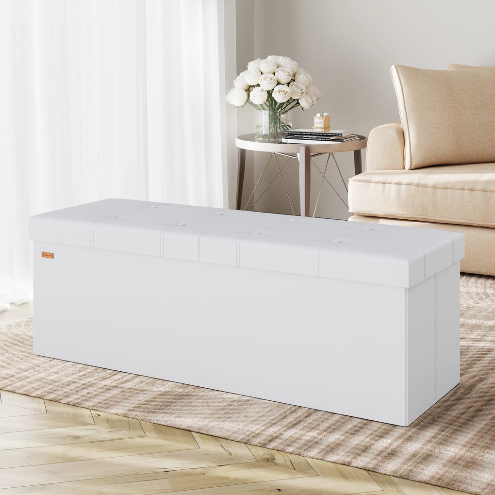 Deuba Tárolópad felnyitható fedéllel 115x38x38 cm - fehér