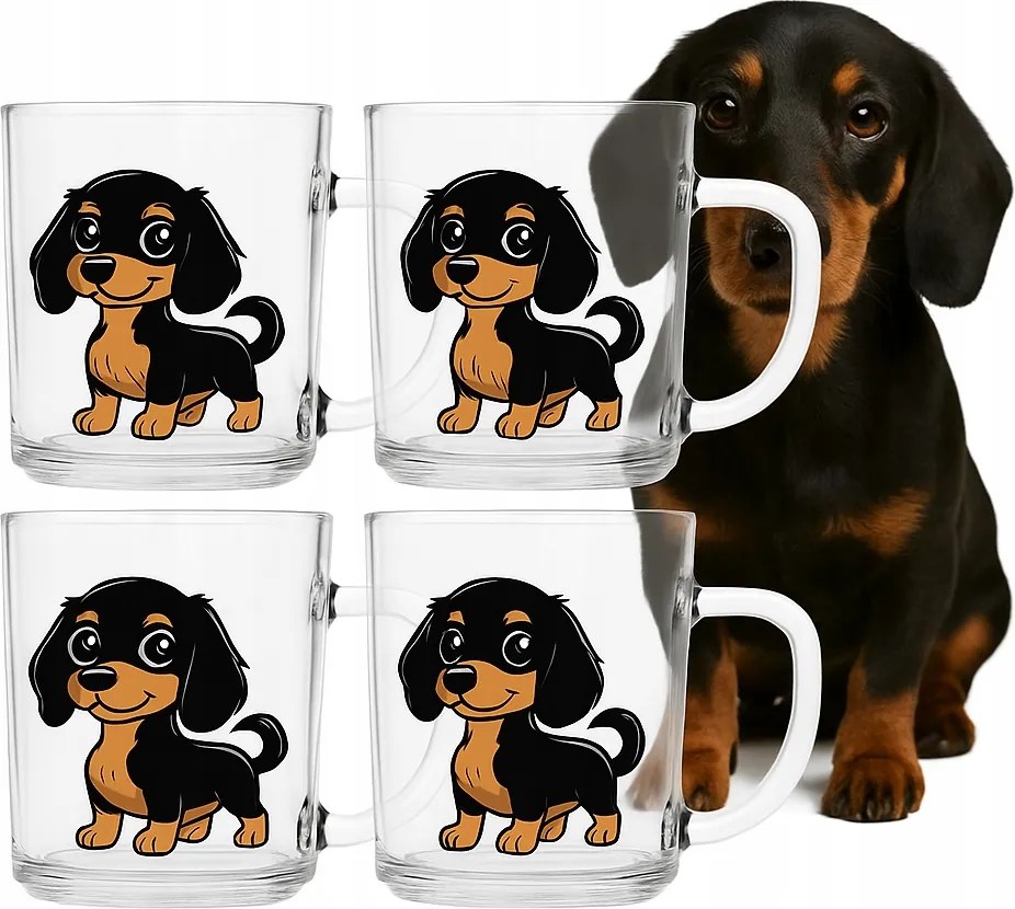 Tacskó üvegpohár 220ml 4 db átlátszó óvodába gyerekeknek