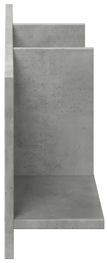 betonszürke szerelt fa faliszekrény 100 x 16,5 x 30 cm