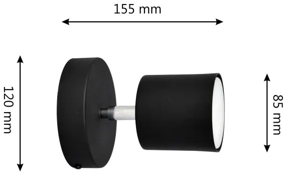 Fali spotlámpa PUNTA 1xGX53/10W/230V fekete