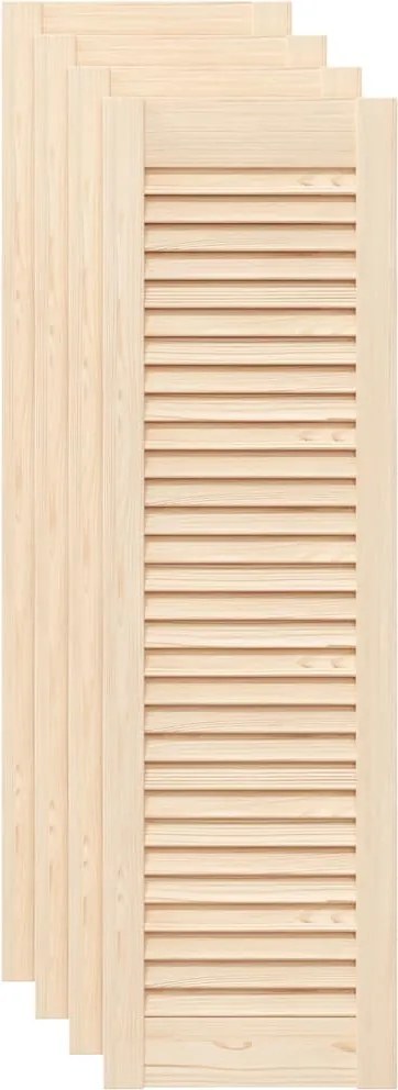 vidaXL 4 db tömör fenyőfa lamellás szekrényajtó 99x29,5 cm