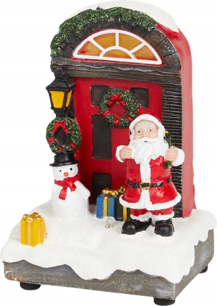 Falu Karácsonyi Jelenet Mágikus Led Ajtó Mikulás