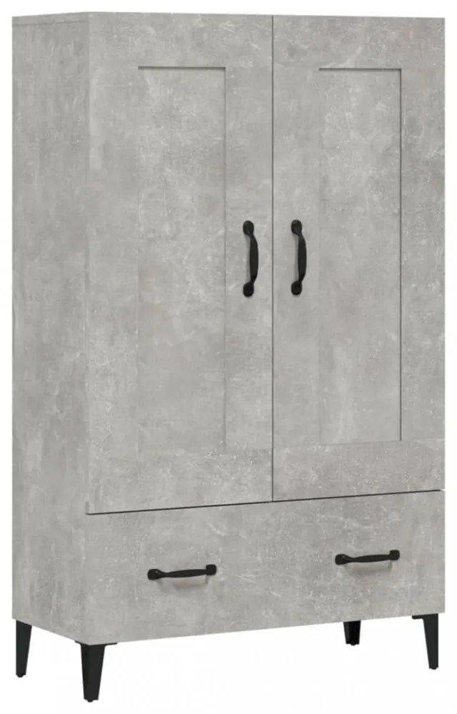 betonszürke szerelt fa magasszekrény 70 x 31 x 115 cm