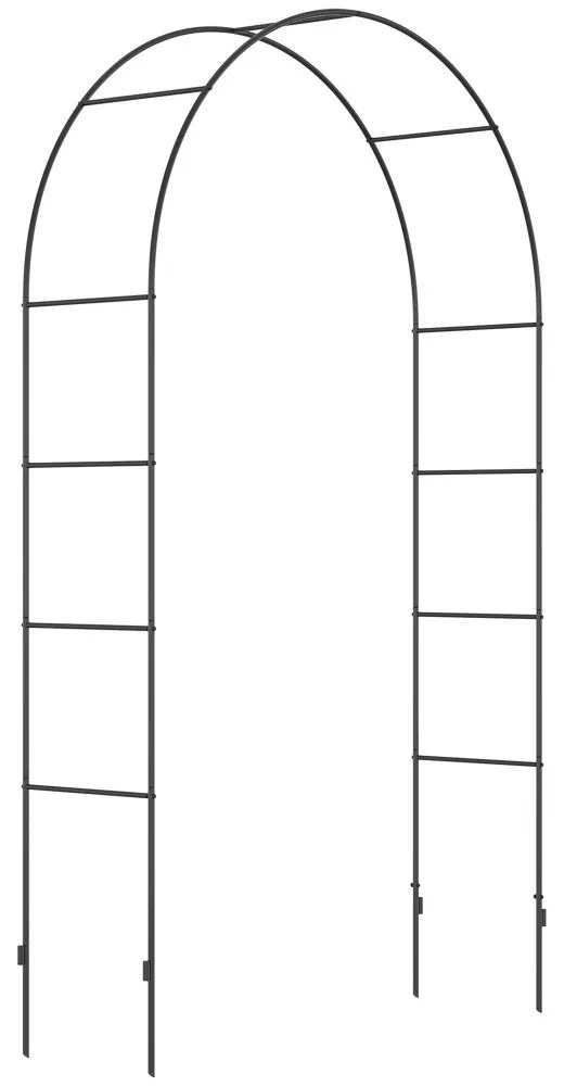 Kerti boltív futónövényeknek, fekete 140 x 40 x 240 cm
