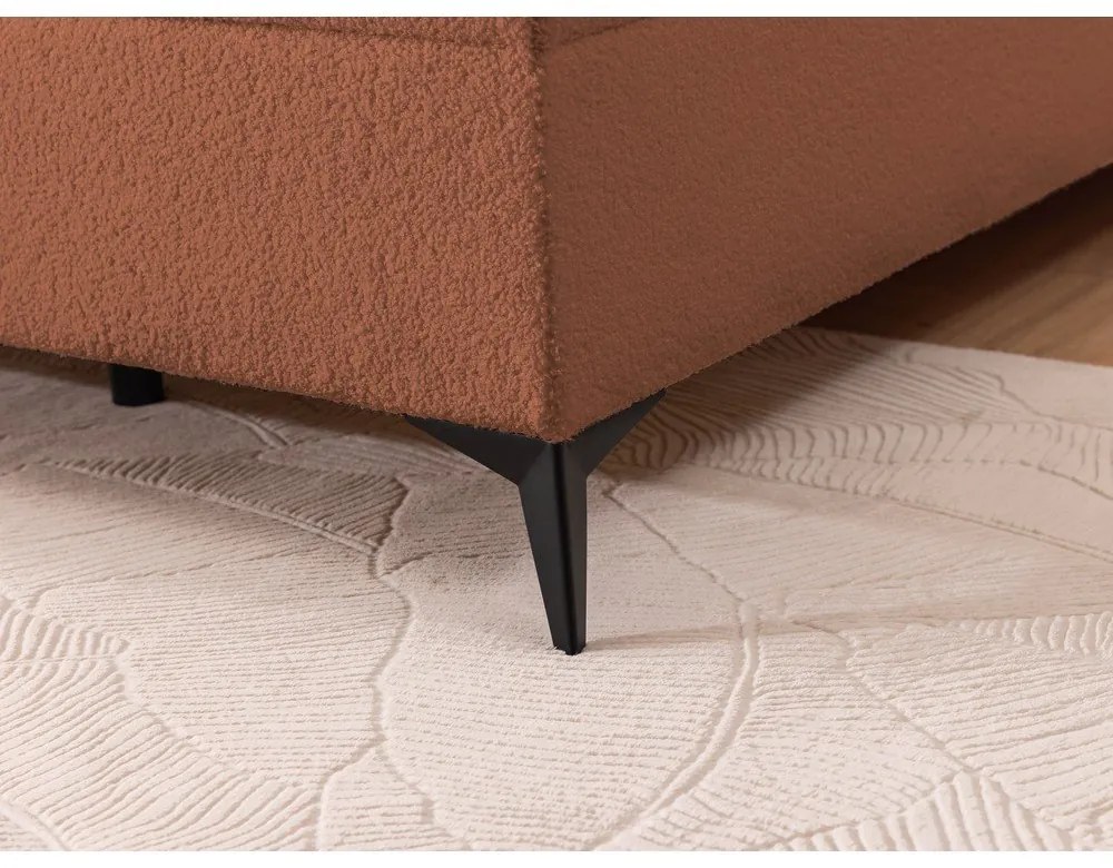 Narancssárga ágyneműtartós boxspring ágy 140x200 cm Ornes – Ropez