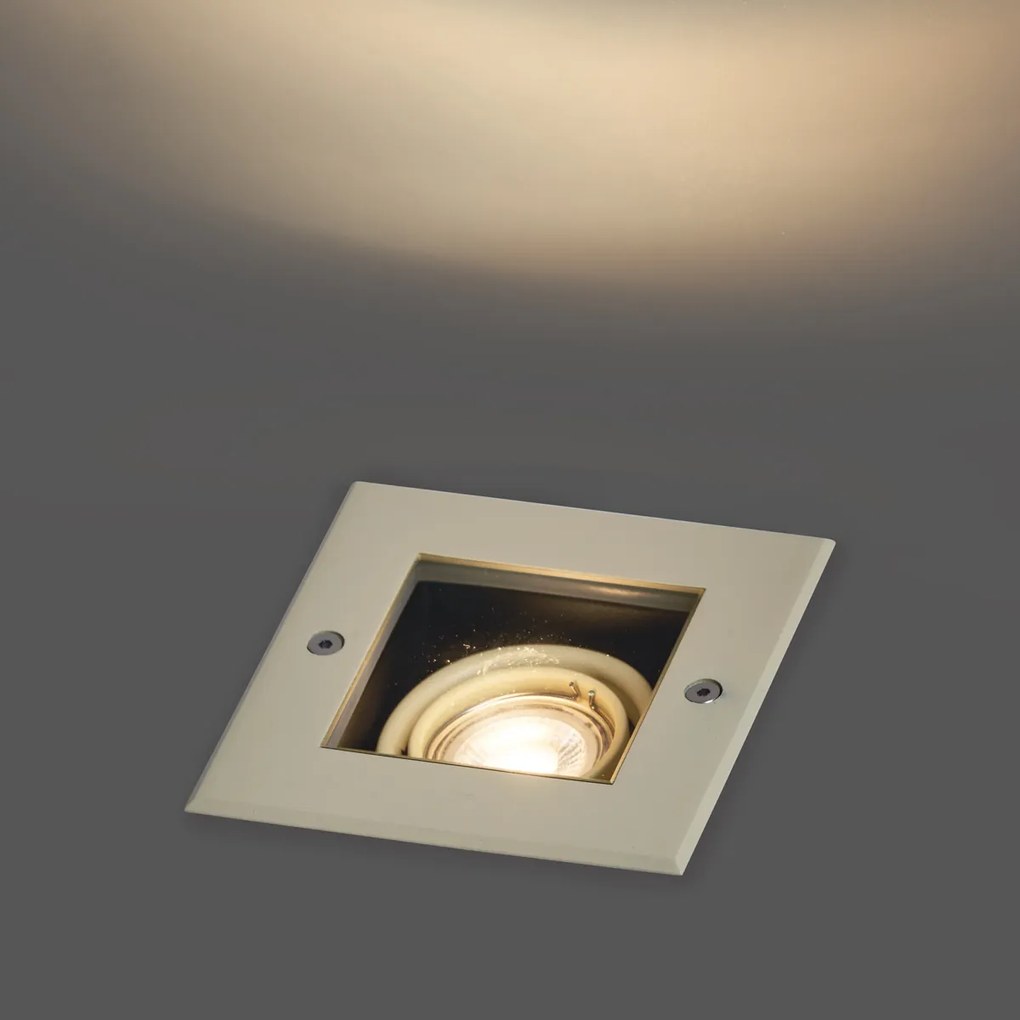 Modern földbe süllyeszthető spotlámpa bézs GU10 50mm forgatható és dönthető IP65 - Oneon