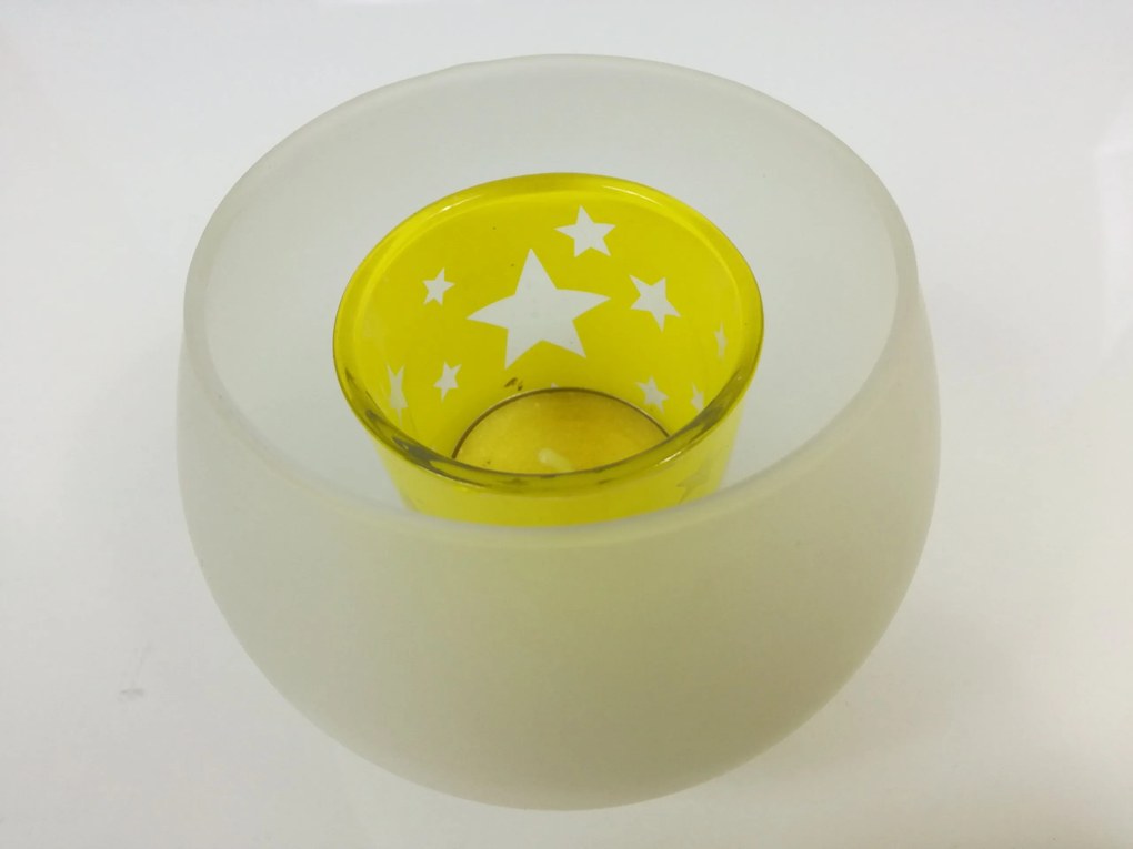 Lámpa Tealight melegítő gyertyatartó Kert sárga Csillag