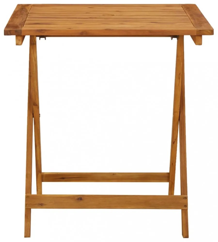 tömör akácfa összecsukható kerti asztal 70 x 70 x 75 cm