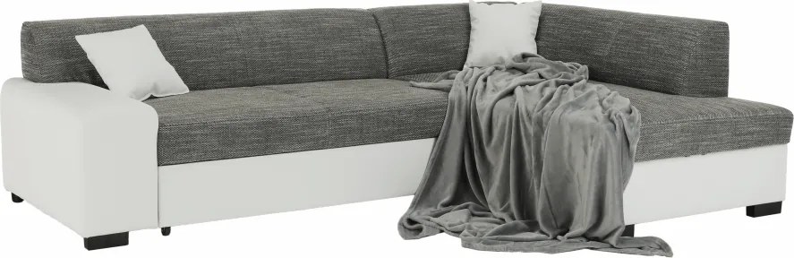 Ülőgarnitúra, fehér/szürke melír, jobbos, MINERVA