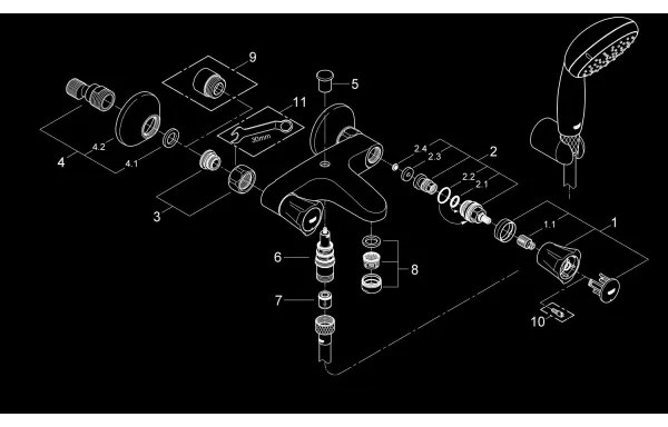 GROHE 2546010A - COSTA L kádcsaptelep DN 15 fényes króm