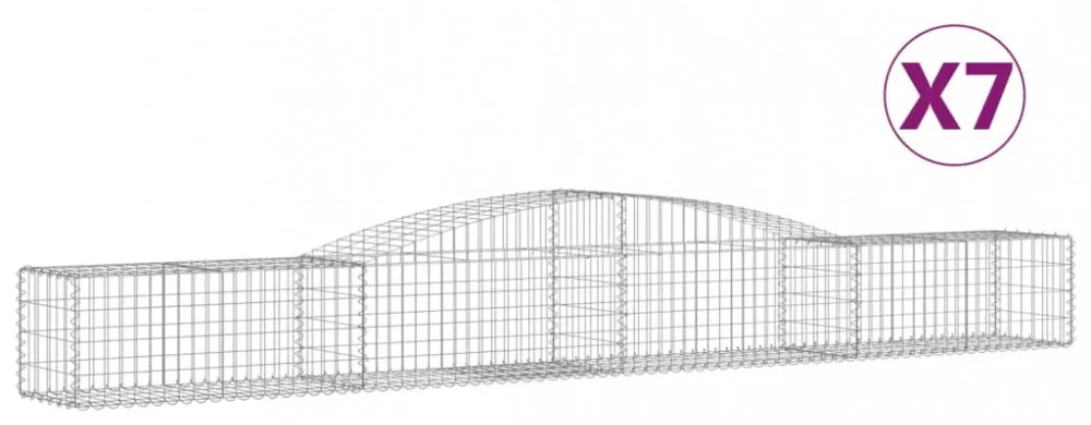 7 db íves horganyzott vas gabion kosár 400x50x40/60 cm
