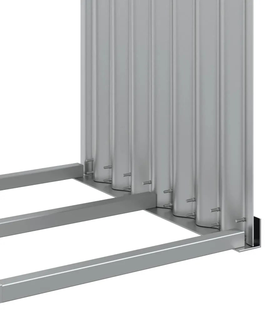 antracit színű horganyzott acél fatörzstartó 120 x 45 x 210 cm