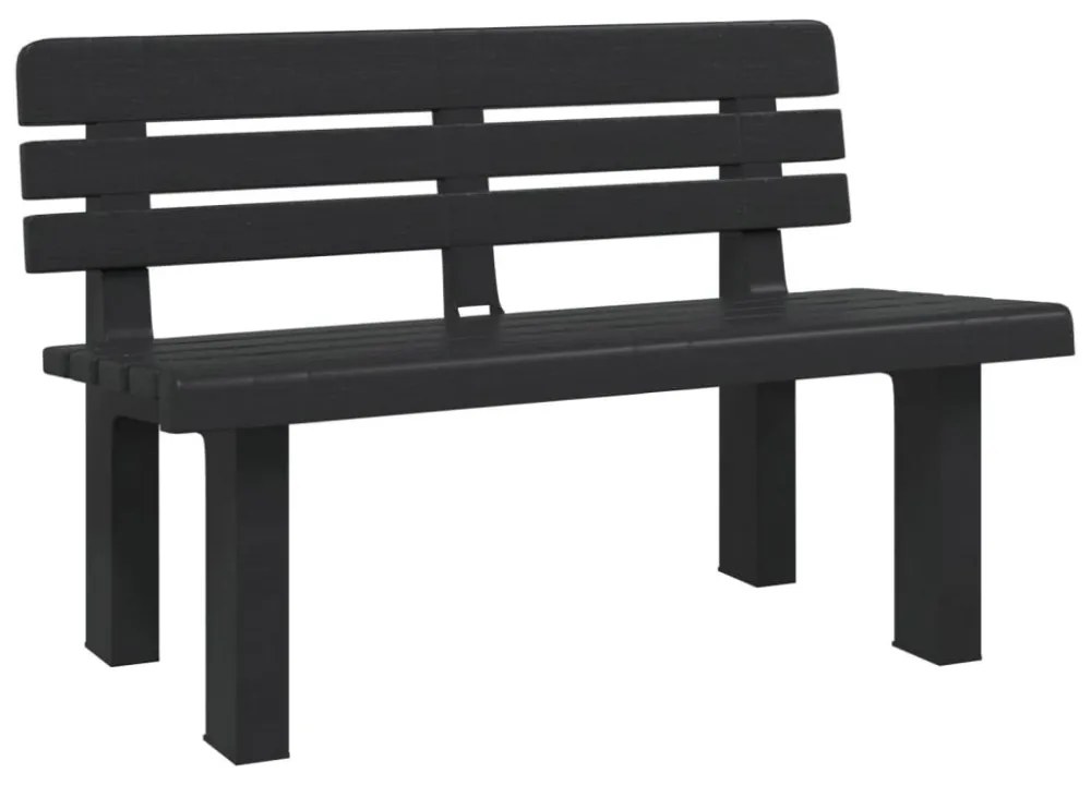 antracitszürke polipropilén kerti pad 110 x 52 x 71 cm