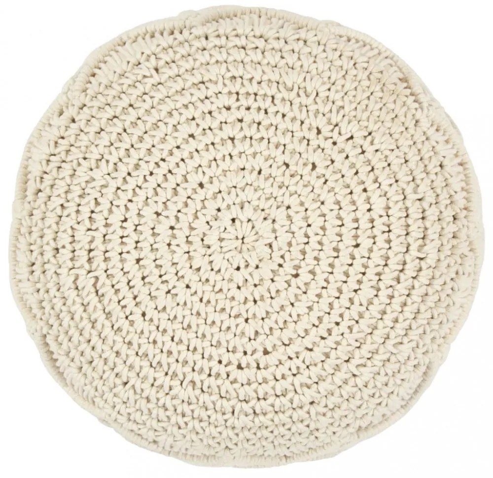 kézzel készült makramé pamut puff 45 x 30 cm