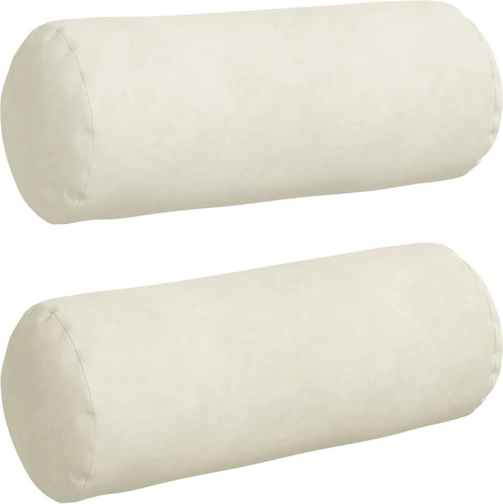 vidaXL Hengerpárnák 2 pcs Krém Ø 15 x 40 cm Bársonyos szövet