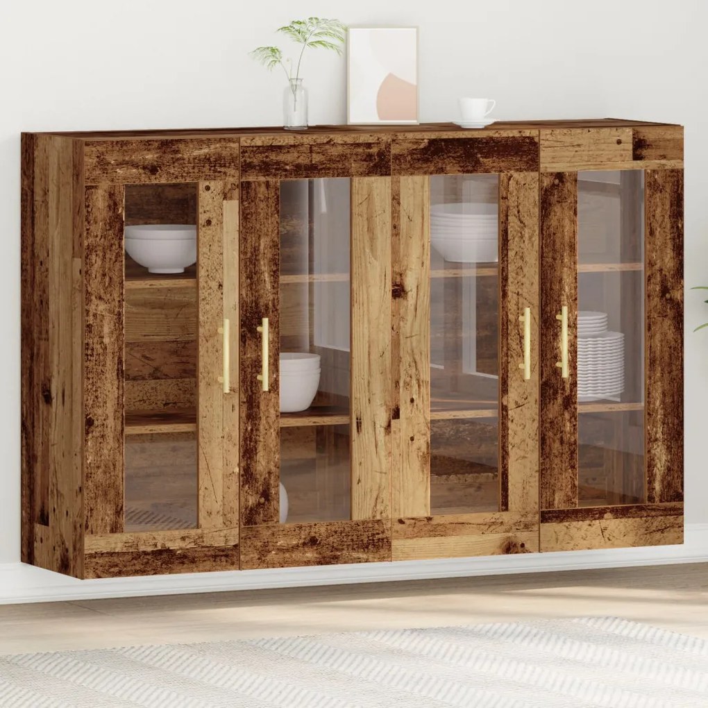 Fáltartószekrény 2 db Régi fa Tömör fa 139 x 34 x 90 cm Tárolás