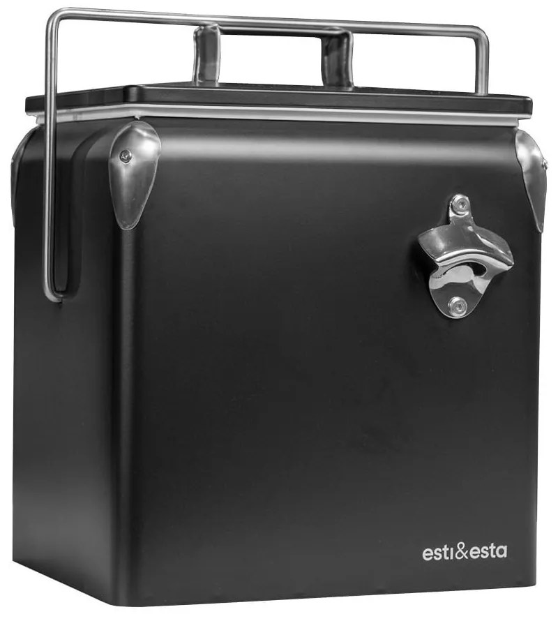 Tourist retro fém hűtőláda 13 L fekete