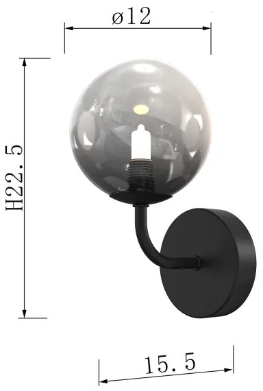 ONLI - Fali lámpa PALOMA 1xG9/10W/230V fekete/füstös