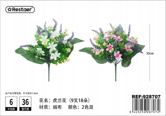 Művirág csokor kis liliomokkal 35 cm