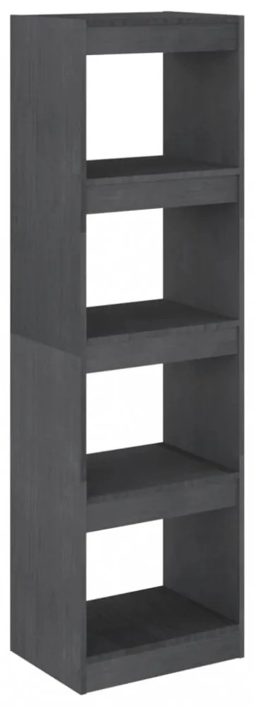 szürke fenyőfa könyvszekrény térelválasztó 40 x 30 x 135,5 cm