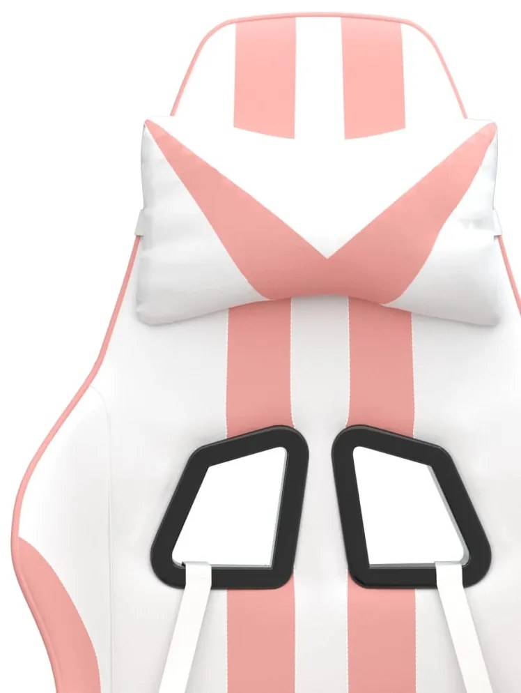 fehér és rózsaszín műbőr forgó játékszék