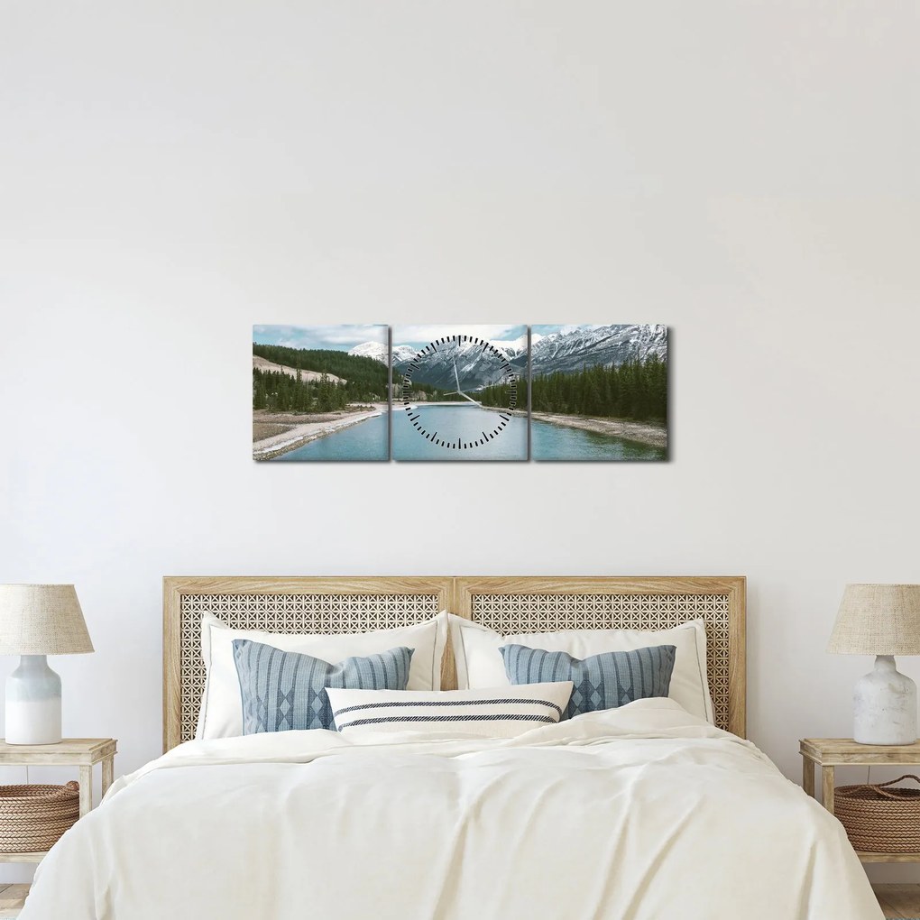 Hegyi tájkép (órával) (90x30 cm)