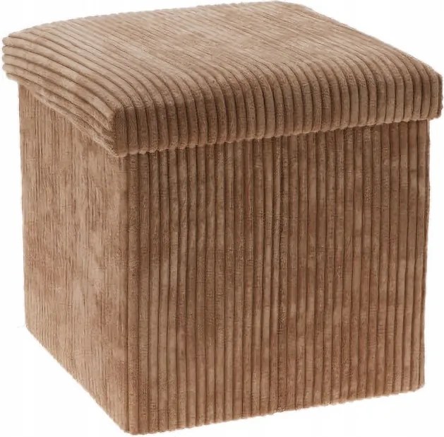 Puff Tárolórekesszel Poliészter Mdf 38 X 38 X 38 CM Barna 55 L