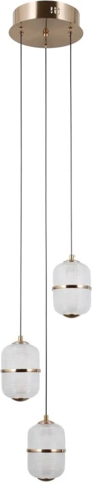 ITALUX PND-34375-3-HBR ALANI Többágú Függesztett Lámpa Átlátszó, Arany LED IP20