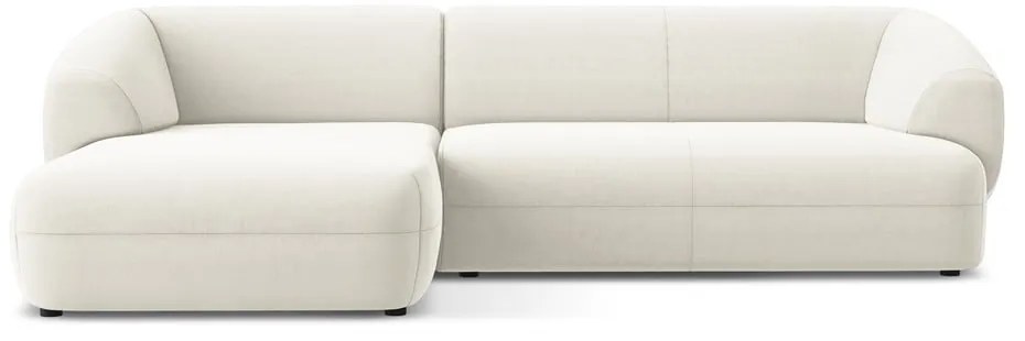 Fehér bársony sarokkanapé (bal oldali) Moana – Makamii