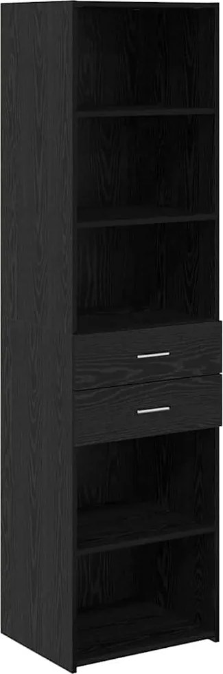vidaXL Magasfiú fiókkal Fekete tölgy 50 x 42,5 x 185 cm Faanyag