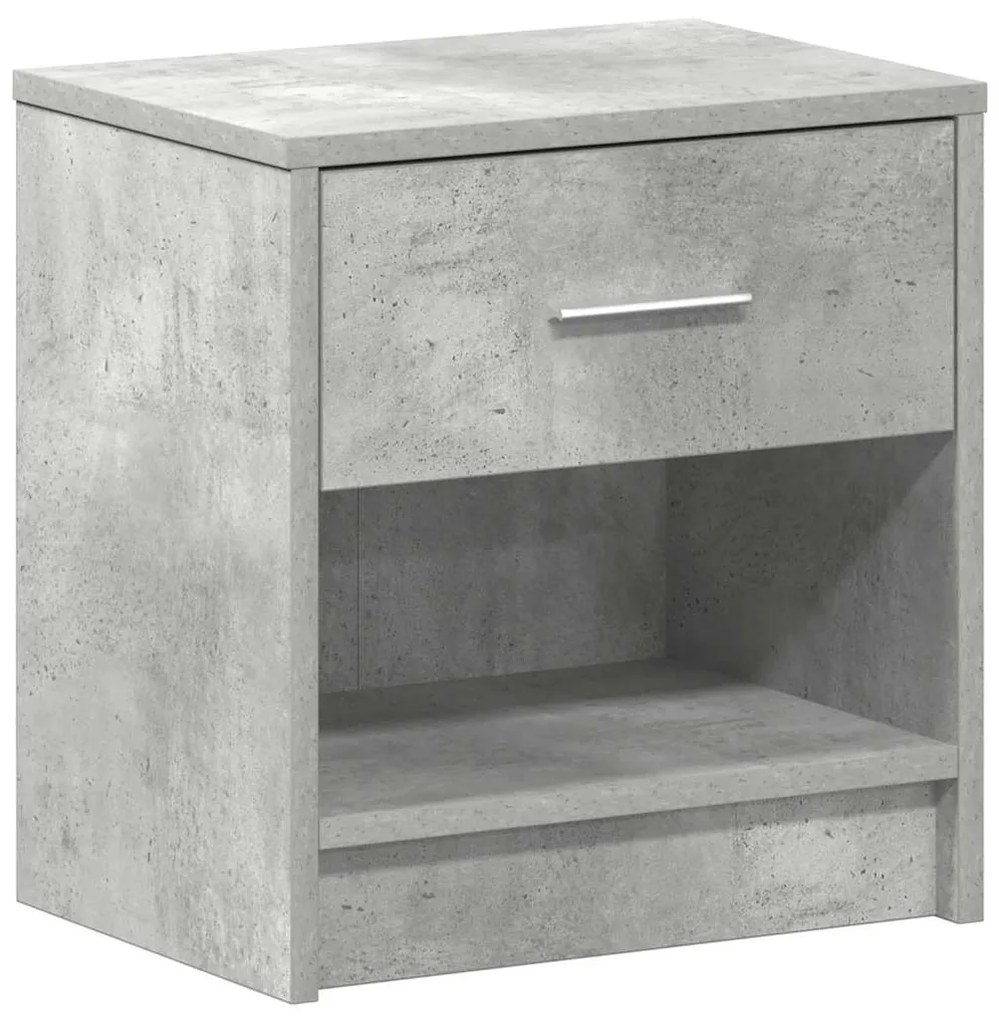 2 db betonszürke éjjeliszekrény fiókkal 39x28x41 cm